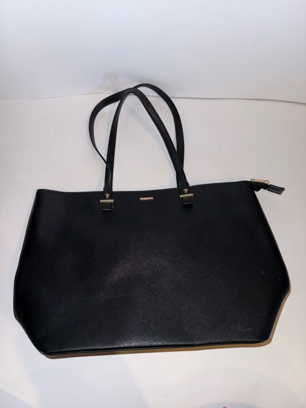 Black Structured Women’s Tote Bag with Double Shoulder Straps